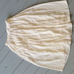 White pleated chiffon skirt